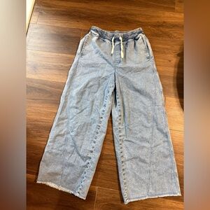 Aerie Blue and White Striped Lounge Pants